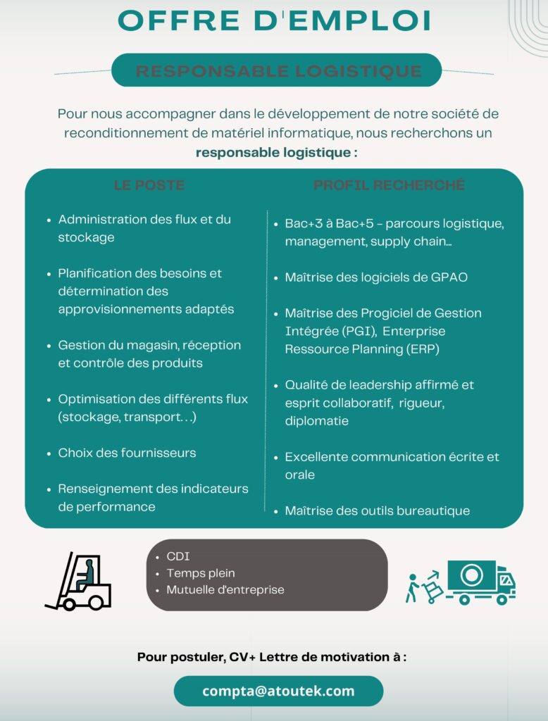 Responsable logistique - Atoutek